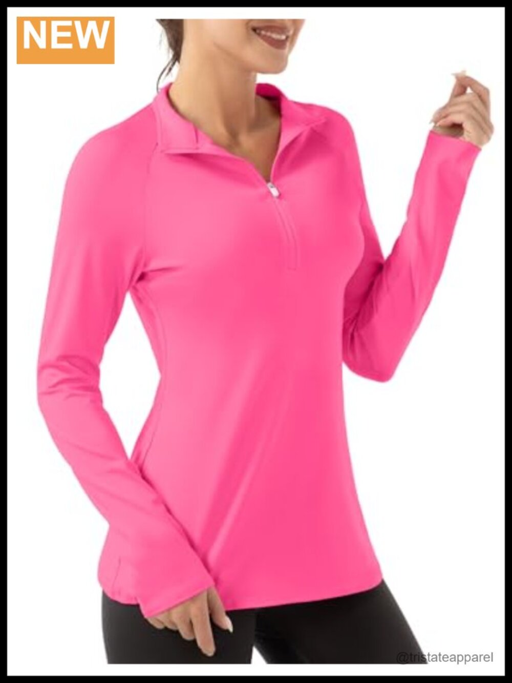Long Sleeve Polo Shirt Zippered Collar UPF 50+ Golf Tennis Active Top